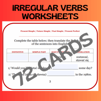 IRREGULAR VERBS WORKSHEETS