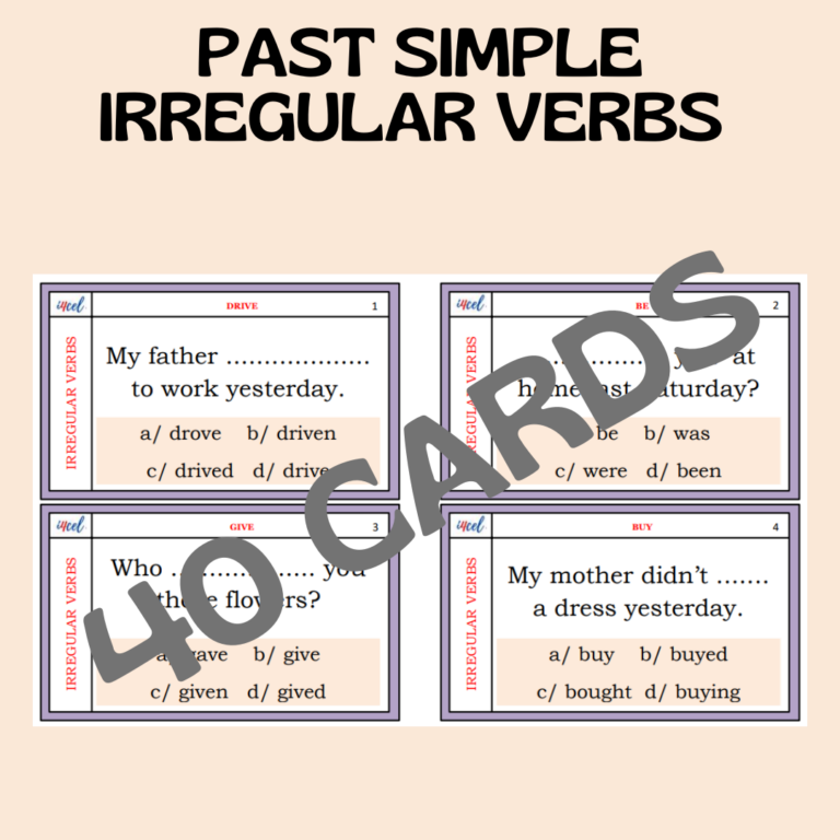 PAST SIMPLE IRREGULAR VERBS CARD GAME - ideas4creative.English.lessons
