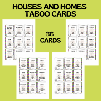 HOUSES AND HOMES TABOO CARDS