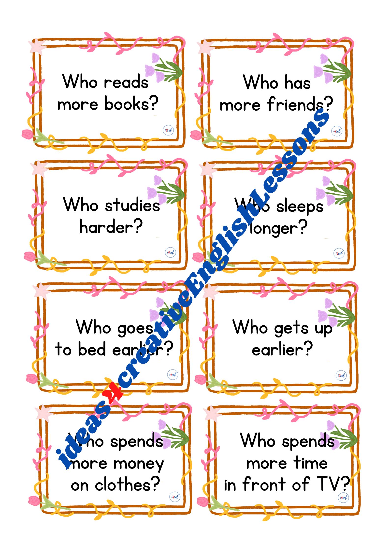 COMPARATIVE ADJECTIVES CARD GAME FOR TWO / SET 2 - obrazek 2