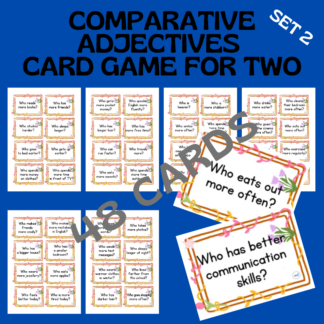 COMPARATIVE ADJECTIVES CARD GAME FOR TWO / SET 2