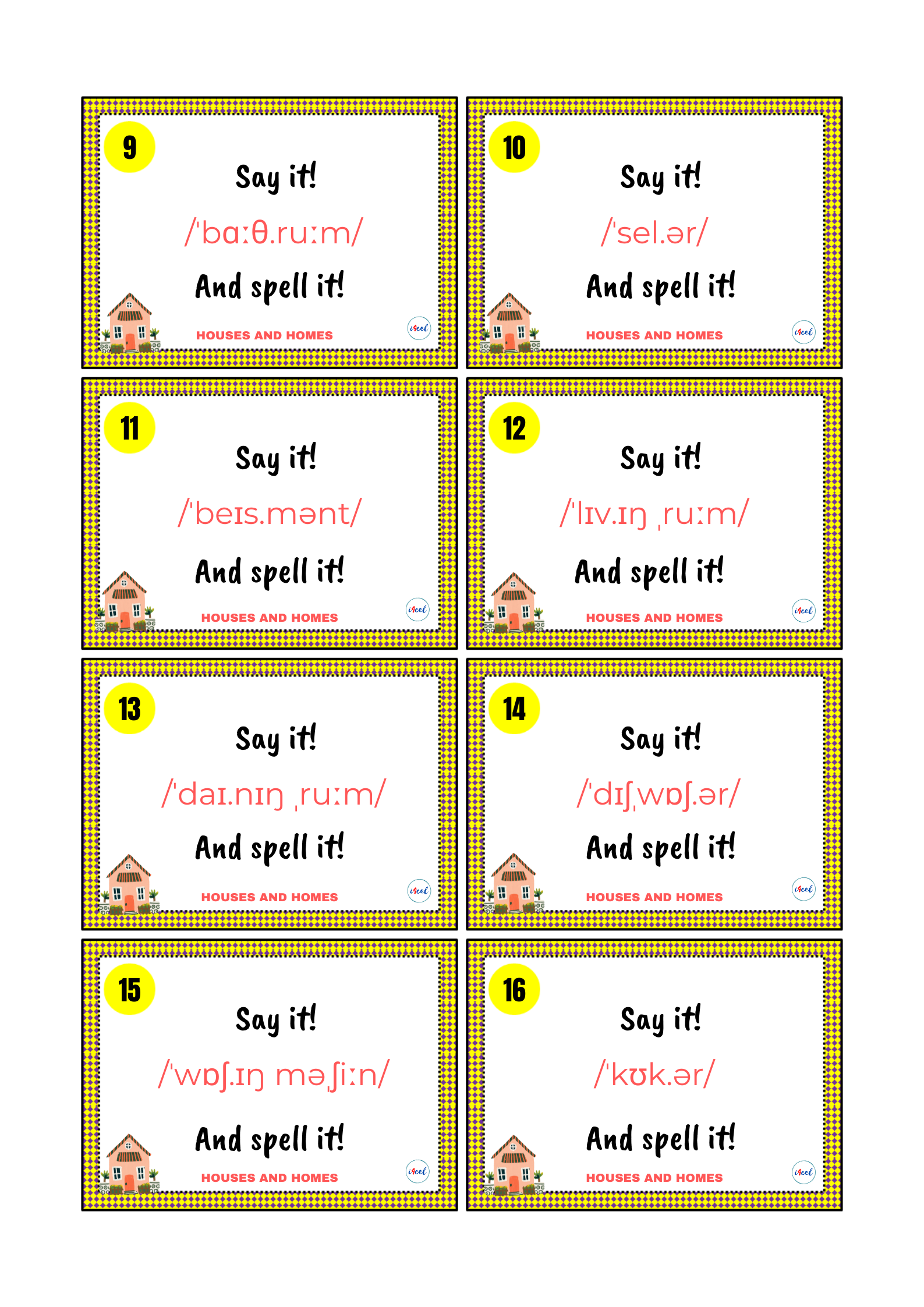 HOUSES AND HOMES PRONUNCIATION CARDS - obrazek 2