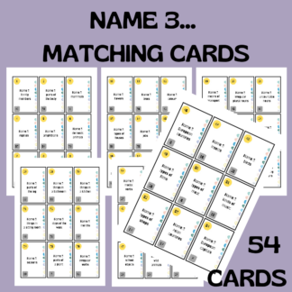 NAME 3... MATCHING CARDS