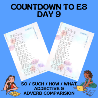 COUNTDOWN TO E8 / DAY 9