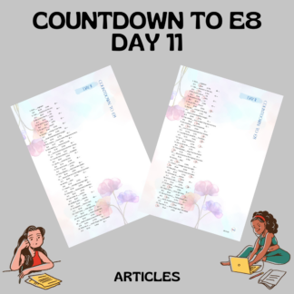COUNTDOWN TO E8 / DAY 11