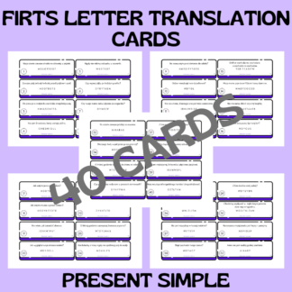 FIRST LETTER TRANSLATION CARDS / PRESENT SIMPLE