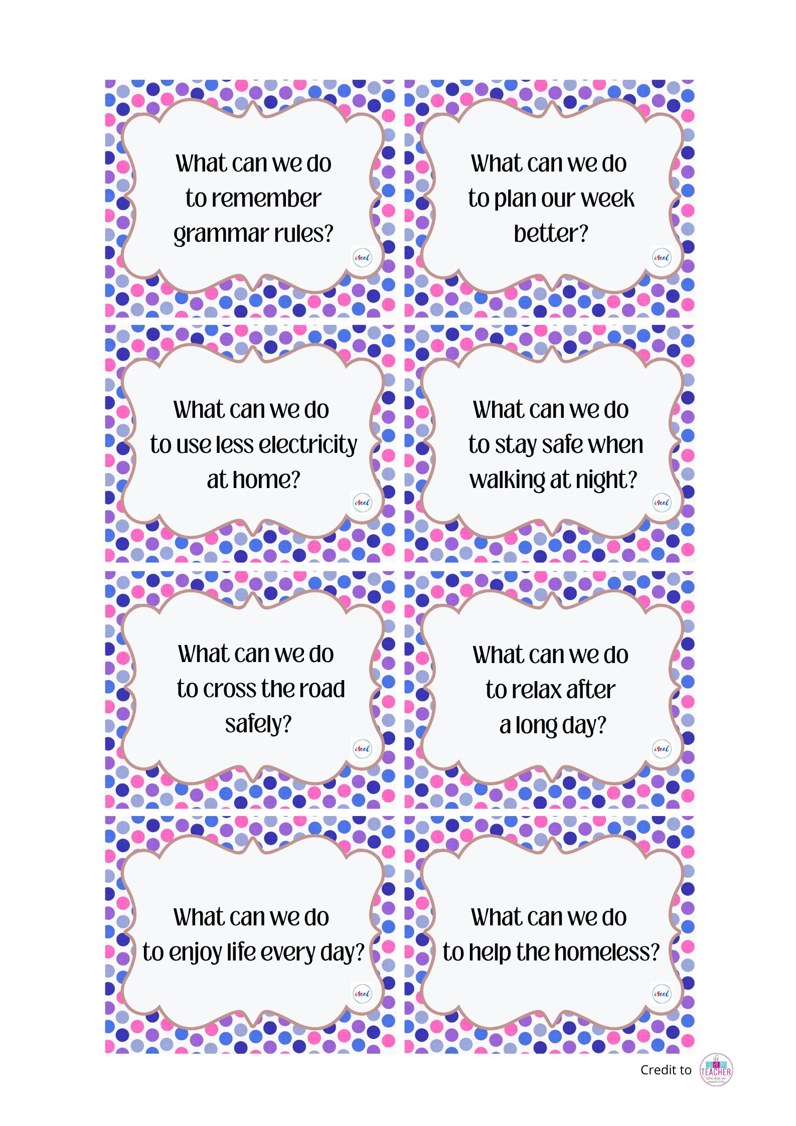 WHAT CAN WE DO TO...? CONVERSATION CARDS / A2-B1 - obrazek 2