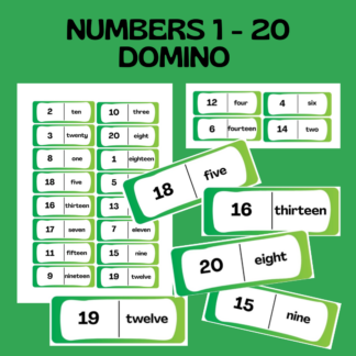 NUMBERS 1 - 20 DOMINO