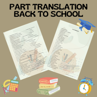 PART TRANSLATION / BACK TO SCHOOL