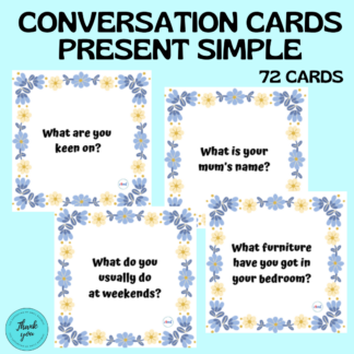 72 CONVERSATION CARDS / PRESENT SIMPLE