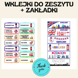 WKLEJKI DO ZESZYTU + ZAKŁADKI