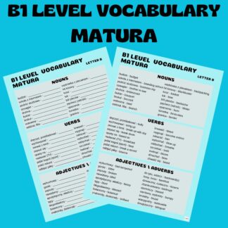 B1 LEVEL VOCABULARY (MATURA) / LETTER B