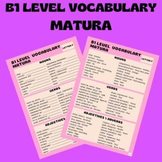 B1 LEVEL VOCABULARY (MATURA) / LETTER F