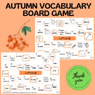 AUTUMN VOCABULARY BOARD GAME