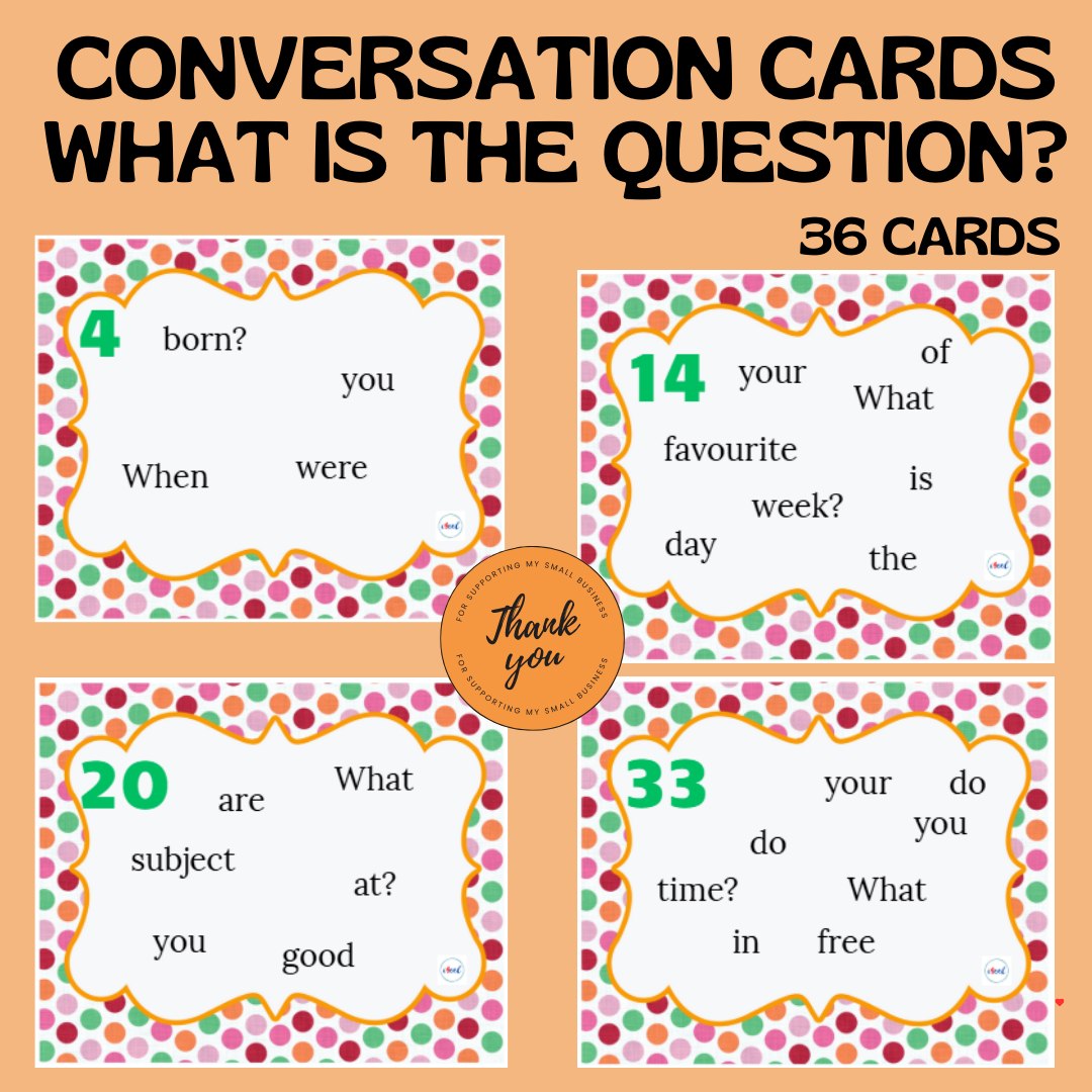 WHAT IS THE QUESTION? CONVERSATION CARDS