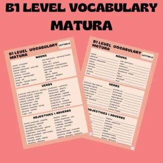 B1 LEVEL VOCABULARY (MATURA) / LETTER O