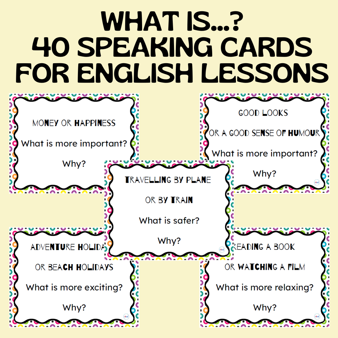 WHAT IS...? – 40 SPEAKING CARDS FOR ENGLISH LESSONS