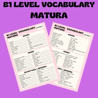 B1 LEVEL VOCABULARY (MATURA) / LETTER T