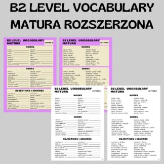 B2 LEVEL VOCABULARY (MATURA) / LETTER D