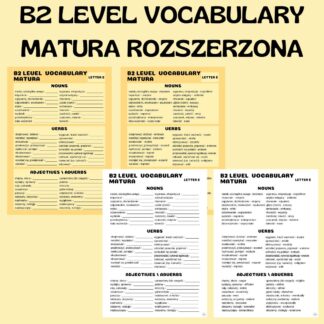 B2 LEVEL VOCABULARY (MATURA) / LETTER E