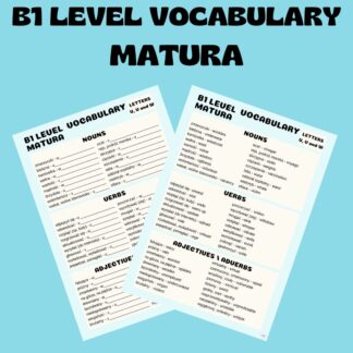 B1 LEVEL VOCABULARY (MATURA) / LETTERS U, V and W
