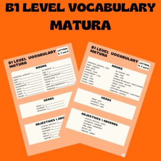 B1 LEVEL VOCABULARY (MATURA) / LETTERS X, Y and Z